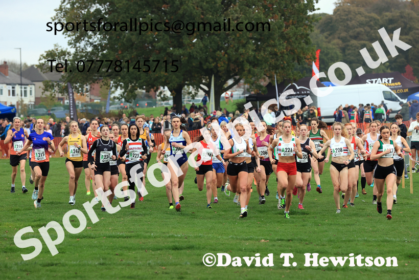 Senior Womens relay, 2025 Northern Cross Country Relays, Graves Park, Sheffield. Photo: David T. Hewitson/Sports for All Pics